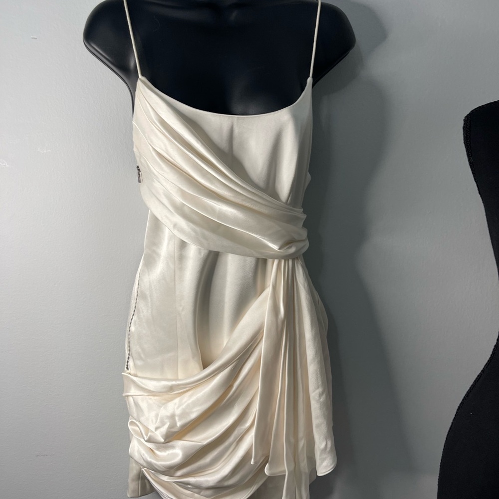 Alice + Olivia svetlana White Draped Mini Dress - Picture 8 of 13